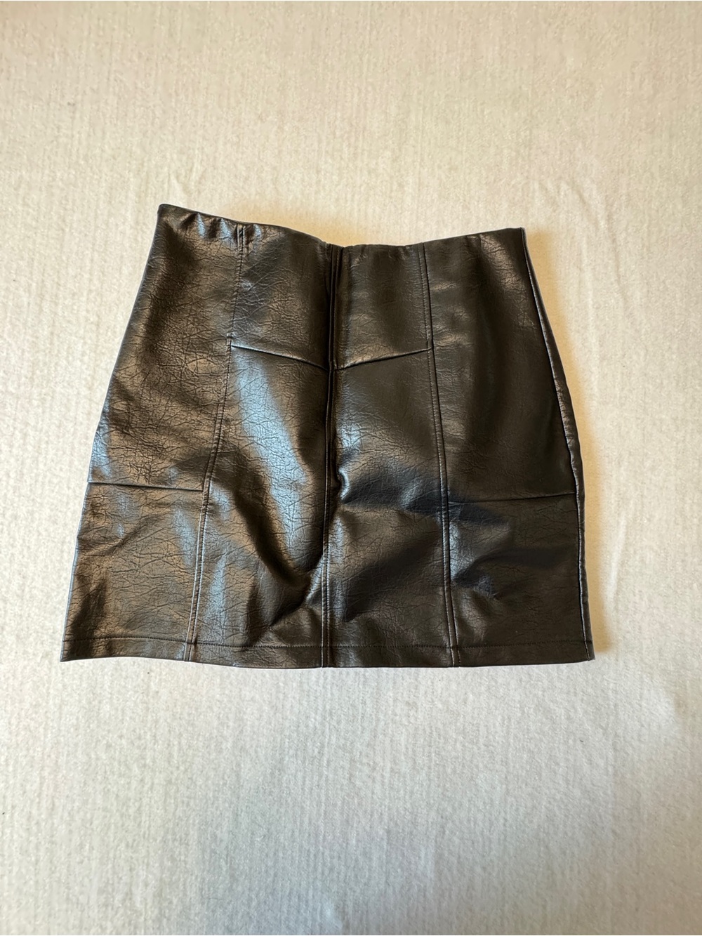 SHEIN Black Faux Leather Mini Skirt